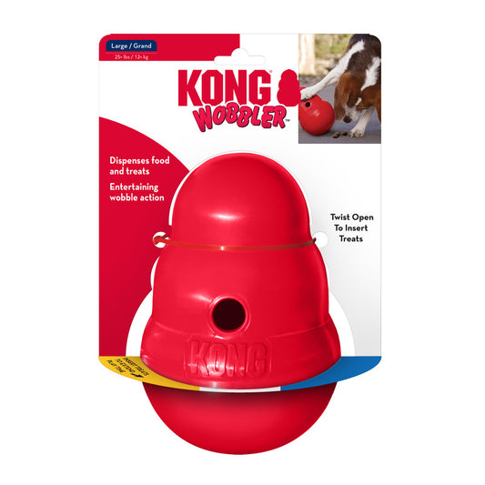 KONG Wobbler Interactive Treat Dispensing Dog Toy - Large Red (18cm)