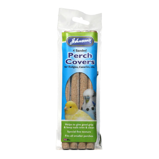 Johnson's Sanded Perch Covers for Budgies, Canaries small - 4 pack