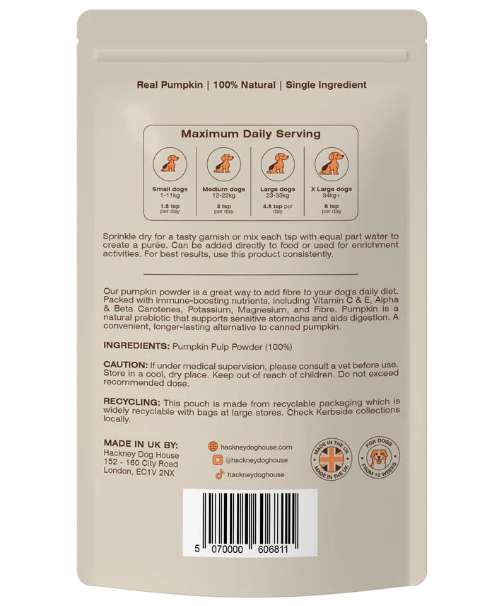 Hackney Dog House Pumpkin Puree Powder 225g