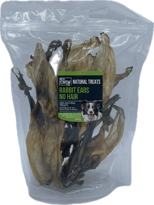 K9 Chew Co Rabbit Ears (No Hair) 100g