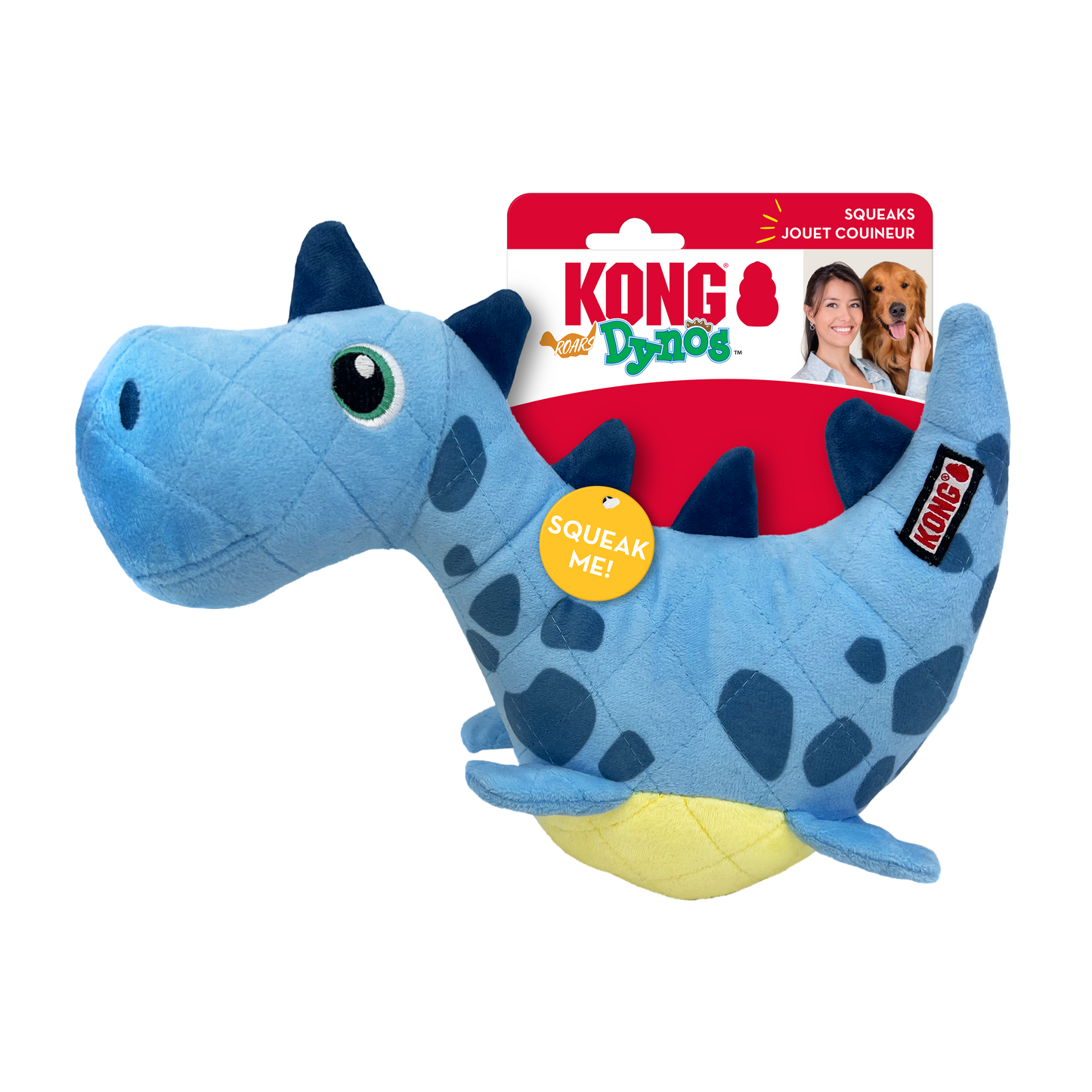 KONG Dynos Roars Squeaky Dog Toy Medium/Large - Blue