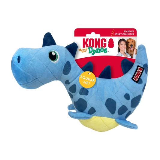 KONG Dynos Roars Squeaky Dog Toy Medium/Large - Blue