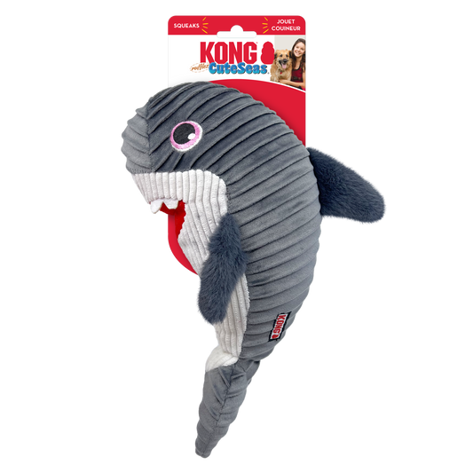 KONG Cuteseas Rufflez Shark Plush Dog Toy Medium/Large