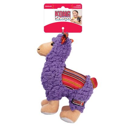 KONG Sherps Llama Squeaky Plush Dog Toy - Medium