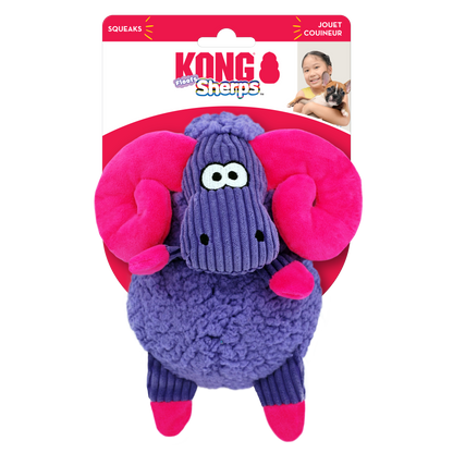 KONG Sherps Floofs Big Horn Squeaky Plush Dog Toy - Medium