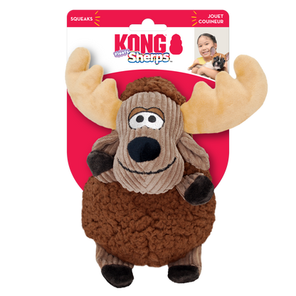 KONG Sherps Floofs Moose Squeaky Plush Dog Toy - Medium