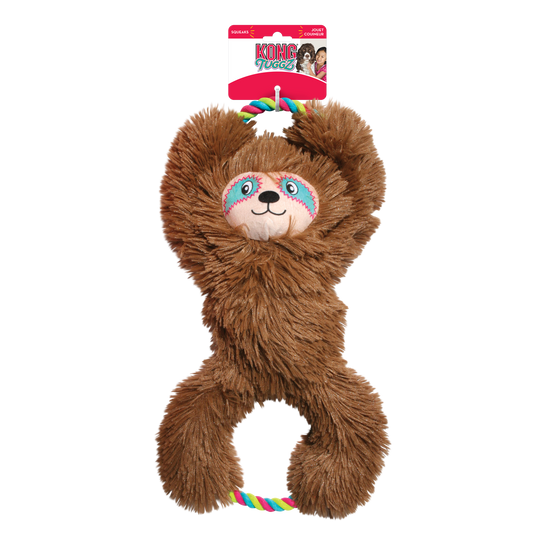 KONG Tuggz Sloth Squeaky Tug Plush Dog Toy - X-Large
