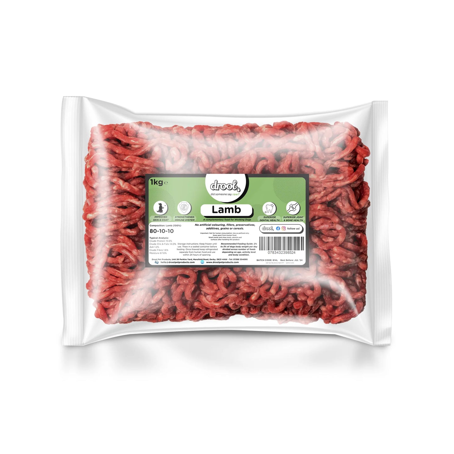 Drool Lamb Free Flow Mince 1kg