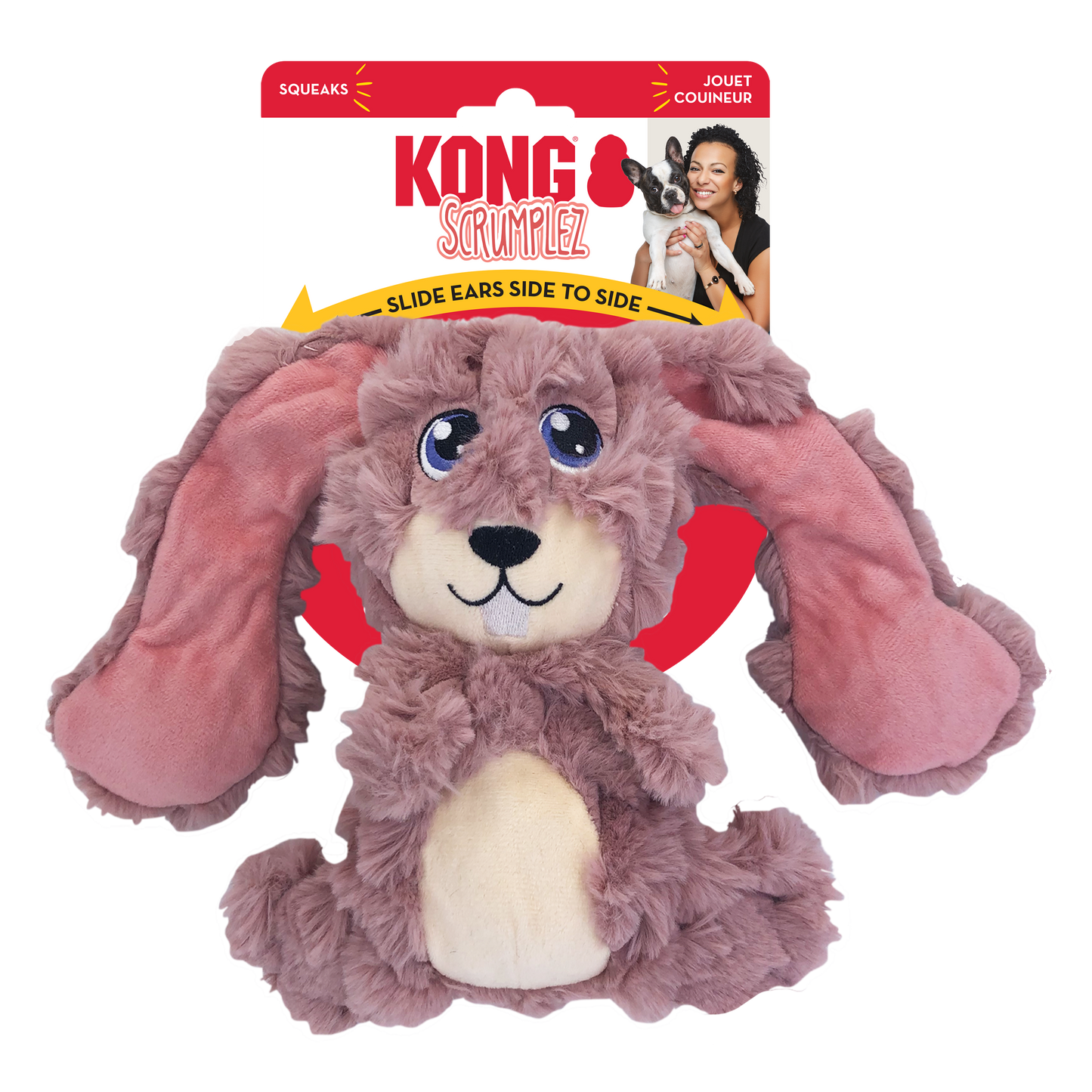 KONG Scrumplez Bunny Squeaky Plush Dog Toy - Medium