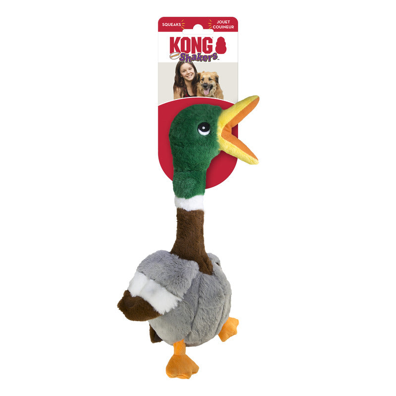KONG Shakers Honkers Duck Squeaky Tug Dog Toy - Small