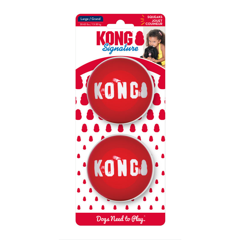 KONG Signature Balls Durable Fetch Dog Toy - Large 2-Pack