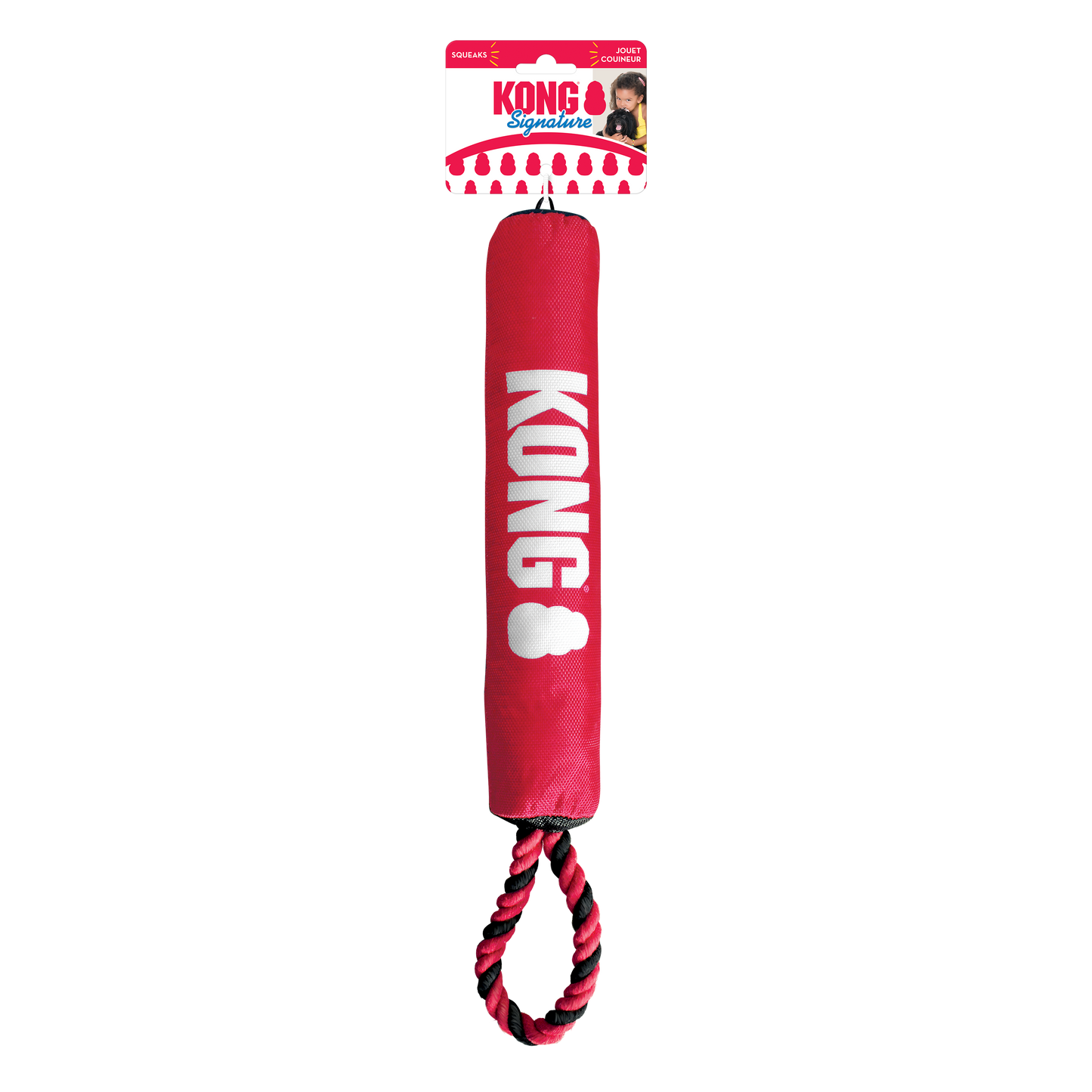 KONG Signature Stick with Rope Durable Tug Dog Toy - Medium