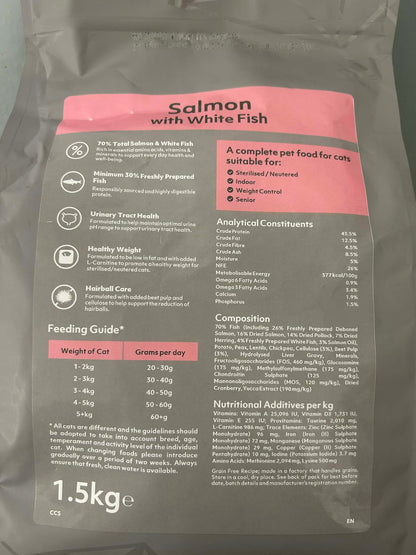 Carltons Sterilised Adult Cat Food Salmon & White Fish 1.5kg