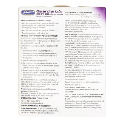 Johnson's Guardian Plus Spot On for Cats over 1kg 1 TREATMENT
