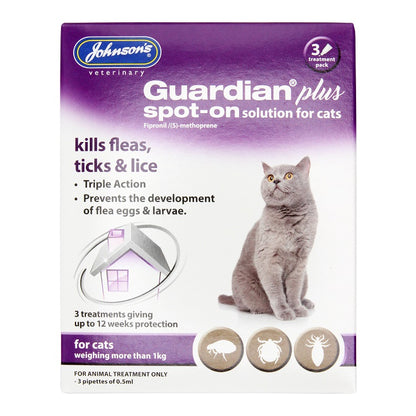 Johnson's Guardian Plus Spot-on for Cats over 1kg 3 TREATMENTS