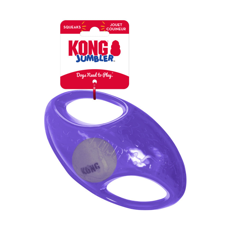 KONG Jumbler Football Squeaky Fetch Dog Toy - Medium/Large