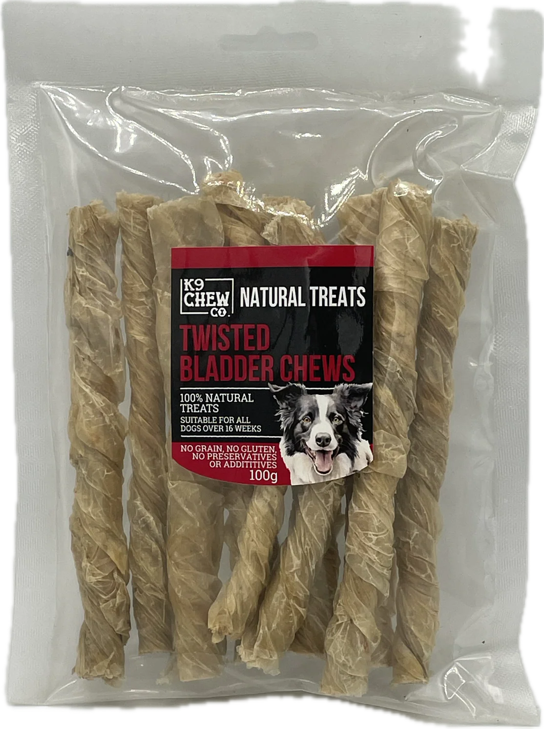K9 Chew Co. Twisted Bladder Chews 100g