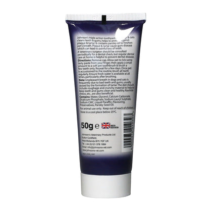 Johnson's Chicken Triple Action Toothpaste for Dogs and Cats 50g