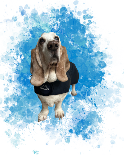 Uhlan Navy Waterproof Dog Coat Faux Fur Lined - Extra Large