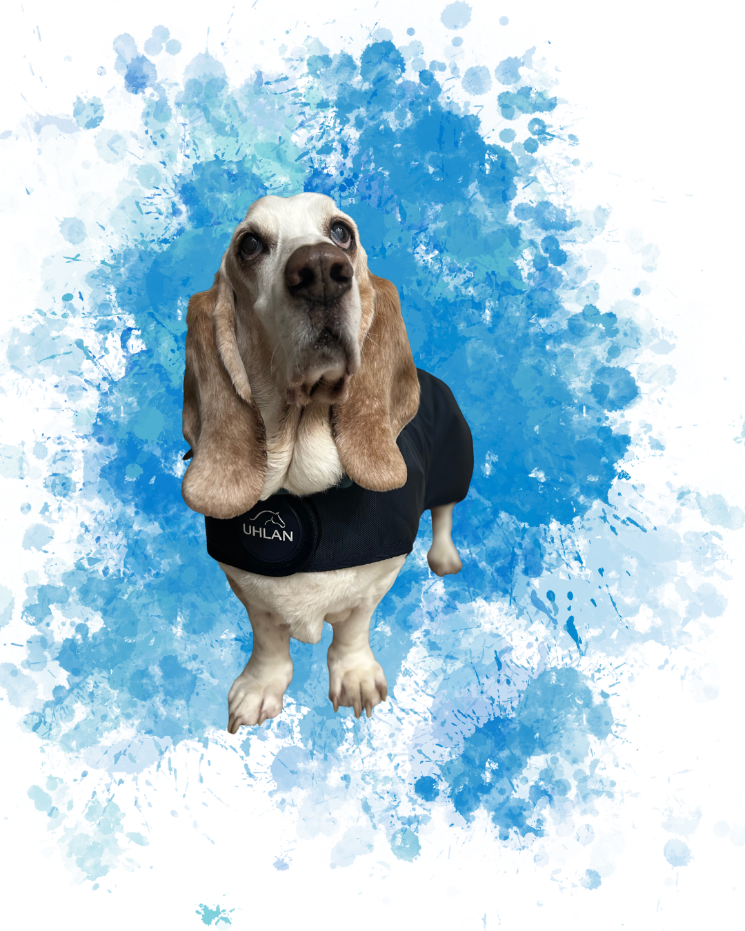 Uhlan Navy Waterproof Dog Coat Faux Fur Lined - Large