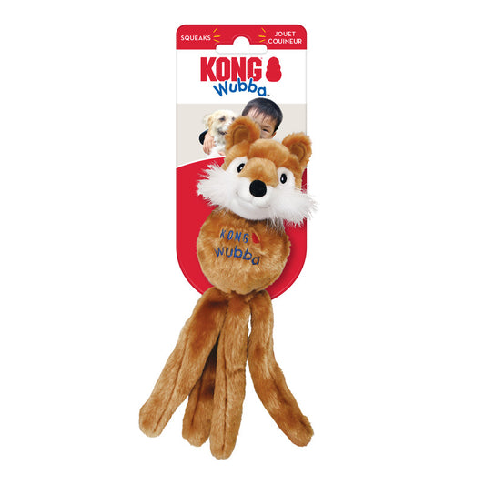 KONG Wubba Friend Squeaky Plush Tug Dog Toy - Small Assorted (21cm)