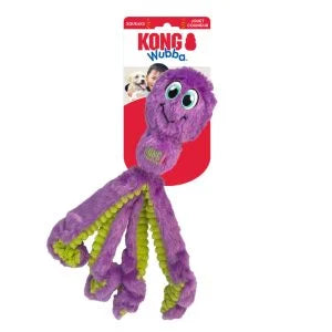 KONG Wubba Octopus Squeaky Plush Tug Dog Toy - Large Assorted