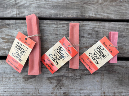 K9 Chew Co. Yak Chew - Strawberry Medium