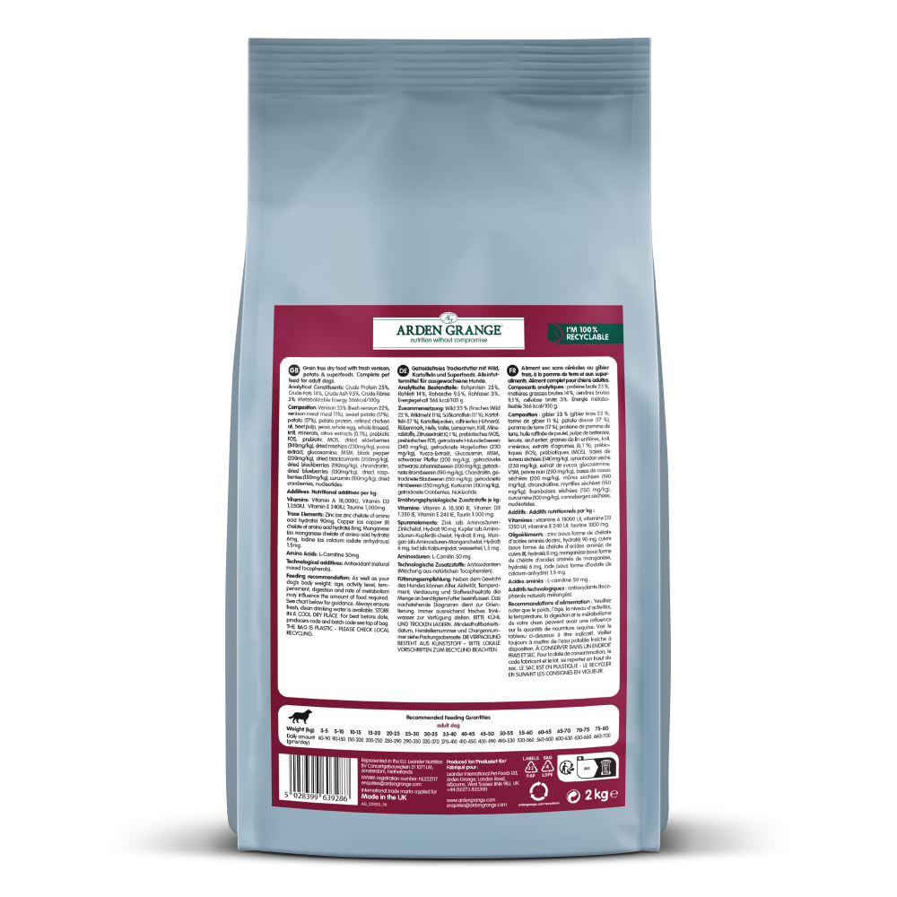 Arden Grange Grain Free Venison & Potato 2kg