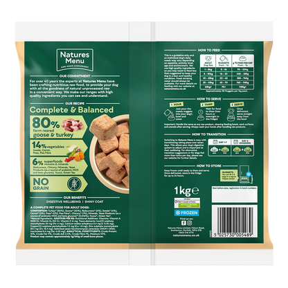 Natures Menu Complete & Balanced 80/20 Nuggets Turkey & Goose 1kg