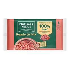 Natures Menu Frozen Ready to Mix 100% Beef Freeflow 2kg