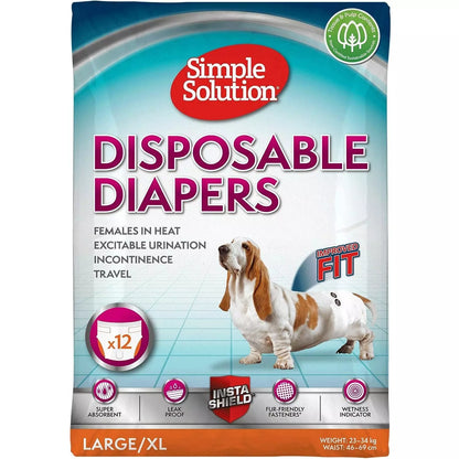 Simple Solution Disposable Diapers for Dogs Large