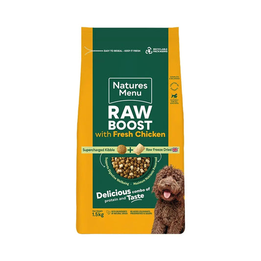 Natures Menu Raw Boost with Fresh Chicken Dry Adult Dog Food 1.5kg