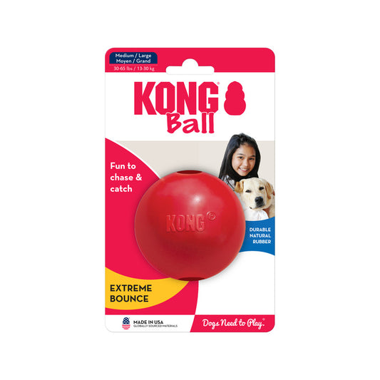 KONG Ball Durable Dog Toy Medium/Large 7.6cm - Red