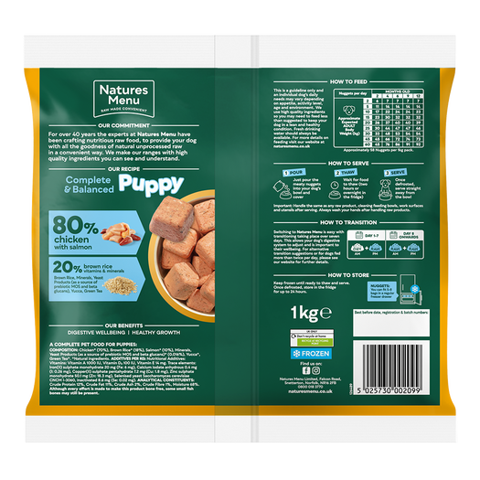 Natures Menu Complete & Balanced 80/20 Nuggets Puppy Chicken & Salmon 1kg