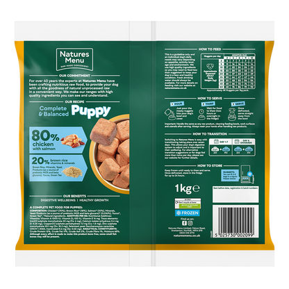 Natures Menu Complete & Balanced 80/20 Nuggets Puppy Chicken & Salmon 1kg