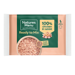 Natures Menu Frozen Ready to Mix 100% Chicken & Rabbit Block 400g