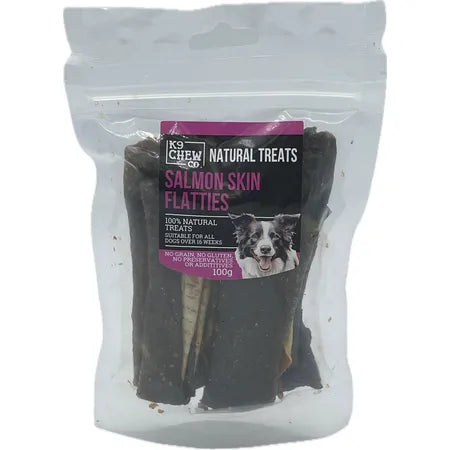 K9 Chew Co Salmon Skin Flatties 100g