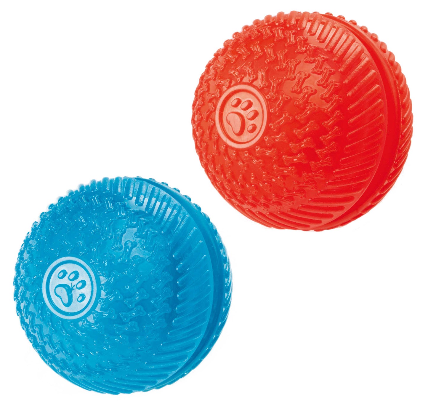 Gor Pets Flex Squeak & Treat Ball Dog Toy 8cm - Blue/Red
