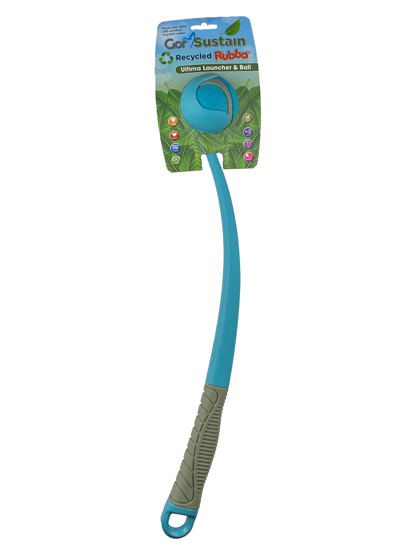 Gor Pets Sustain Ultima Launcher & Ball Eco-Friendly Dog Toy Medium 6.5cm - Blue