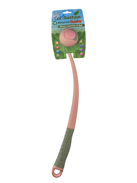 Gor Pets Sustain Ultima Launcher & Ball Eco-Friendly Dog Toy Medium 6.5cm - Pink
