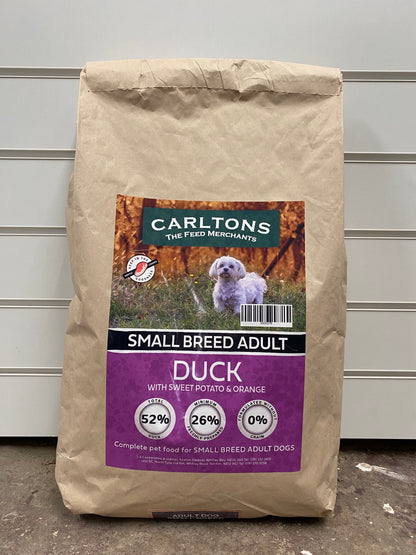 Carlton's Grain Free Small Breed Adult Duck with Sweet Potato & Orange 6kg